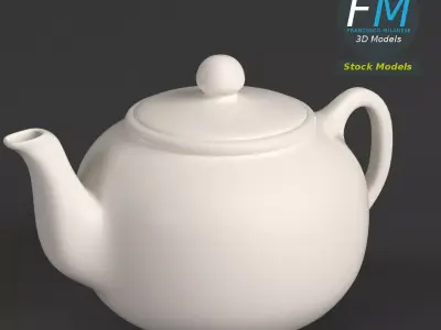 Porcelain teapot 1 3D model