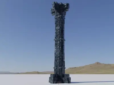 column star wars ship Free low-poly 3D model