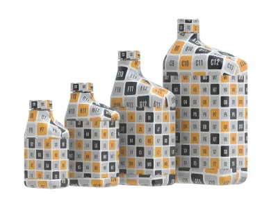 Motor Oil Bottles 4 oz 8 oz 16 oz 32 oz 3D model