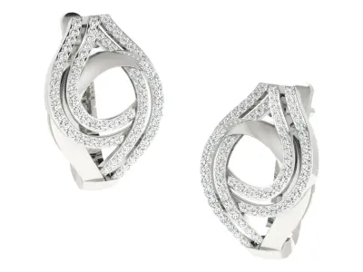 Solitaire Women Drop Earring 3dm STL OBJ FBX Render Details 3D print model