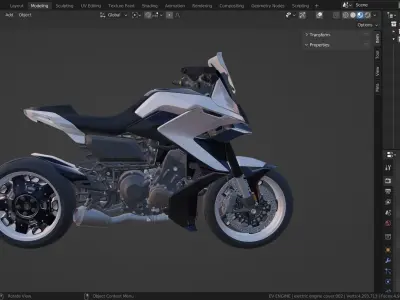 hybrid crossover motorcycle  3D model