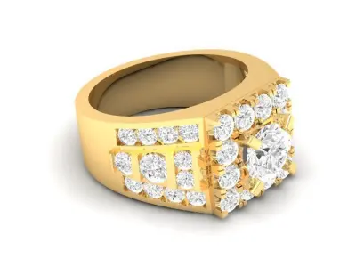 Luxury Diamond Men Ring Jewelry 3D Model 147 3D print model