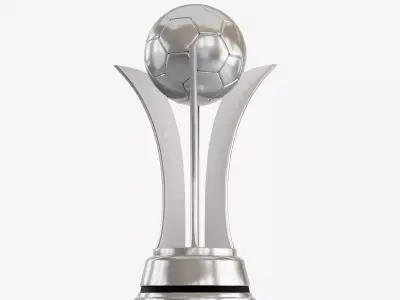 Silver Football Cup 3D model