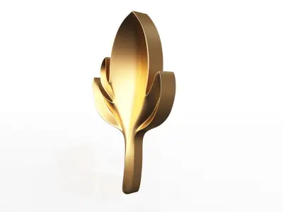 Leave Carving Plaster Molding Decoration 2 Low-poly 3D model
