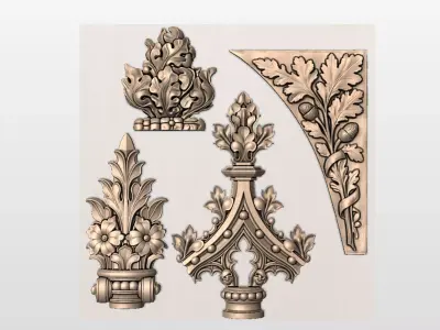 17 Gothic and  Romanesque 3D Models Bundle Perfect for CNC  3D print model