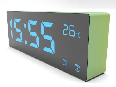 CLOCK BLUEGREEN BLUE Low-poly 3D model