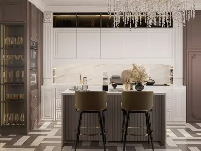 Kitchen Design 2023 CORONA AND VRAY 3D model
