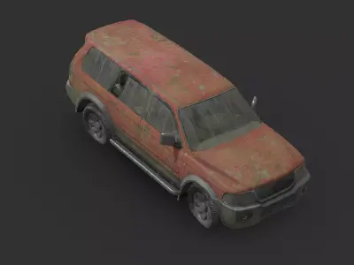 Abandoned Car - Mitsubishi Pajero Low-poly 3D model