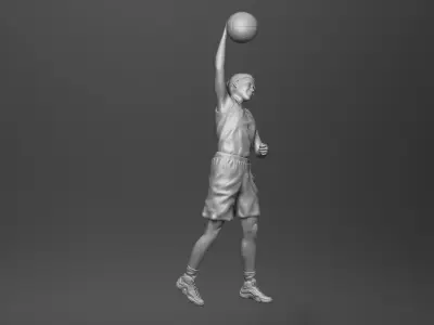 Female basketball girl statue 3D print model