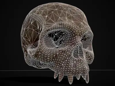 Child Vampire Skull Low-poly 3D model