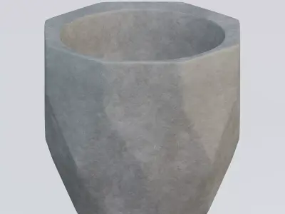 Vase32 concrete planter with hexagonal shape 3D model