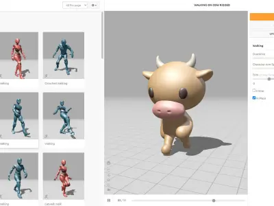 Little Cow Animated Cute 3D Models For Games And Animations Low-poly 3D model