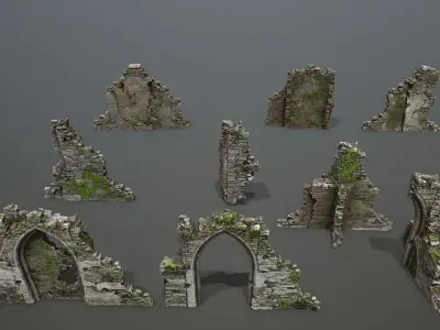 old ruins Low-poly 3D model