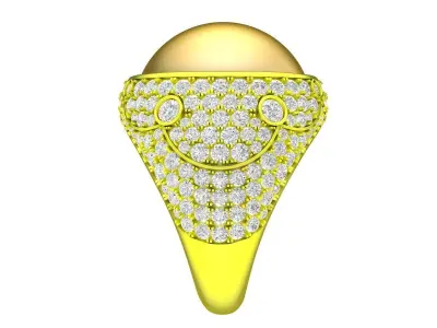 A7248 Oval Ruby Diamond Vintage Ring for Men 3D Model 3D print model