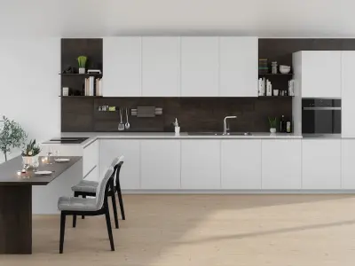 Euromobil Lain modern kitchen with decors 3D model