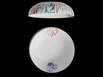 Sea Adventure Dinner Bowls Low-poly 3D model