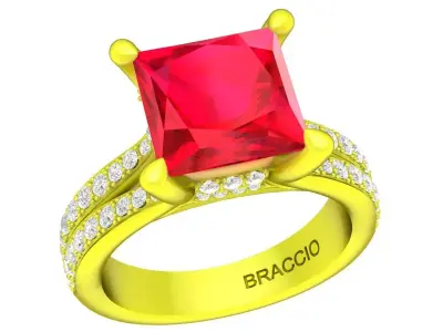 A5278 Italy Diamond Women Fashion Ring 3D print model