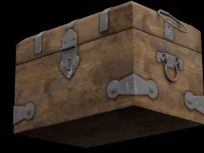 Treasure Chest Box Low-poly 3D model