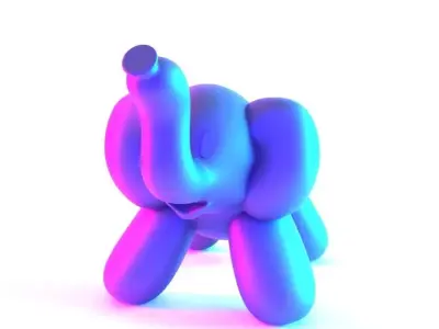 Elephant Balloon Decoration Props Second Life toy 3D print model