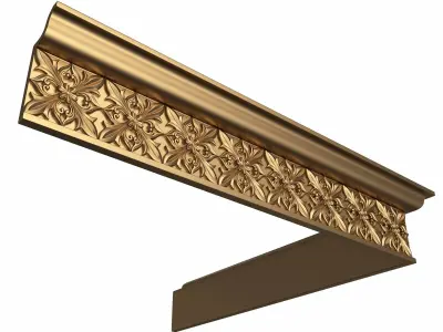 Cornice Decoration Molding 050 270 Degree Low-poly 3D model