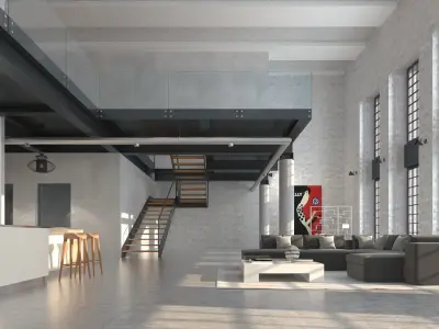 Luxury Loft Apartment 3D model