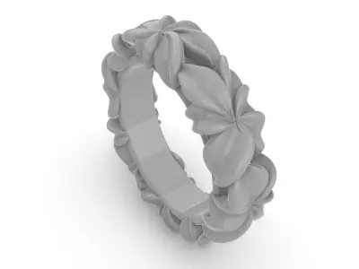 Wedding Ring With Lili Flower 3D print model