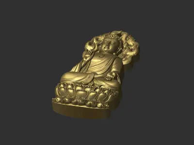 Buddha gold statue 3D print model