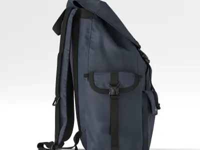 Backpack fabric Blue 3D model