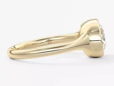 Oval diamond ring  01 3D print model