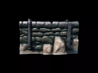 3d Model River Barrier System Protecting A Coastal City 3D model