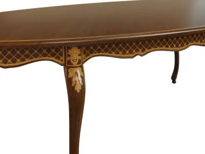 Classic table with inlaid veneer 3000 3D model