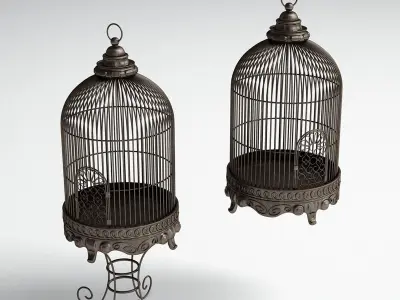 Antique Birdcage 01 3D model