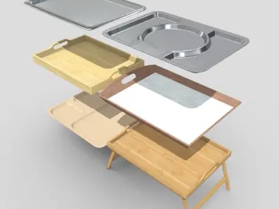 Tray Pack Low-poly 3D model