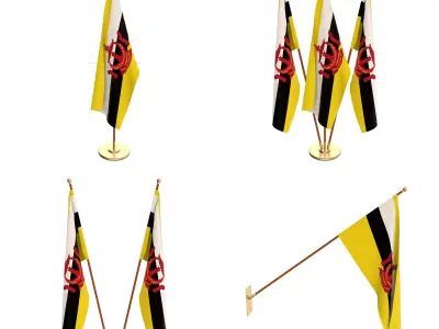 Brunei Flag Pack 3D model