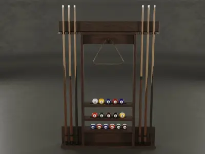Cue Pool Rack 3D model