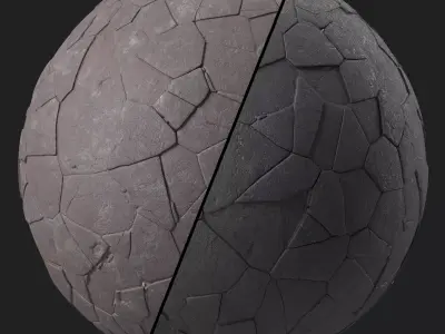 Pavement Materials 79- Brush Rock By Sbsar Pbr 4k Seamless Texture