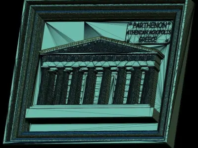 Parthenon Panno STL File for CNC Relief engraving 3D model