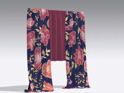 Curtain Low-poly 3D model