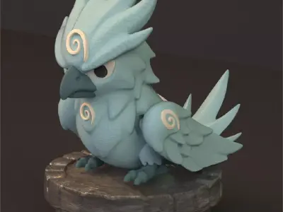 Falcon Bird Guardian Air - Figure decorative and keychain 3D print model