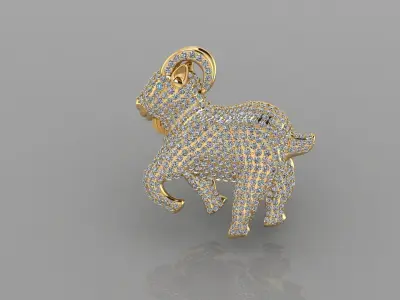 Goat Pendant p12 3D print model