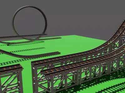 Rollercoaster Configurable - Montanha Russa 3D model
