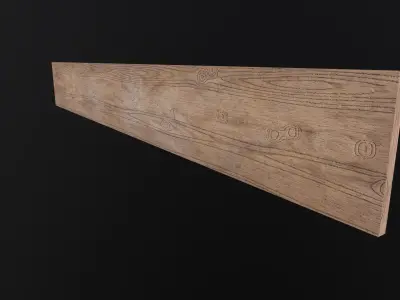 Wooden ruler 20 cm twenty centimeters measure length Low-poly 3D model