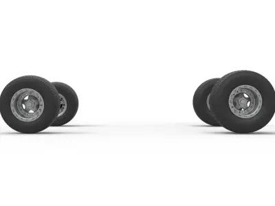 Wheel set of Australian Super Sedan Scale 1 to 25 3D print model