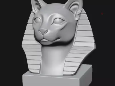 Cat sculpture 3D print model