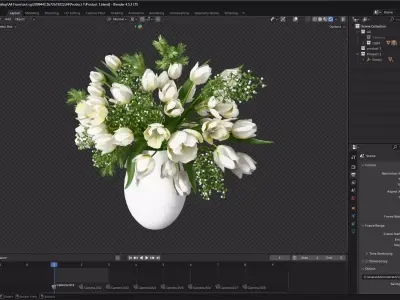 flower bouquet Low-poly 3D model