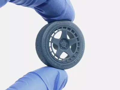 18x8 Fifteen52 Turbomac Wheel Hoosier Track Attack Tire 3D print model