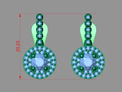 Women Earrings 3DM STL Womens Earring Renders 3D print models   3D print model 34