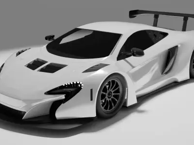 McLaren P1 Race Spec High-Poly 3D Model Low-poly 3D model