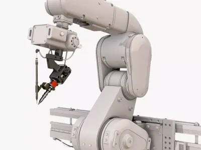 Industrial Robotic Arm with Linear Rail M1 3D model