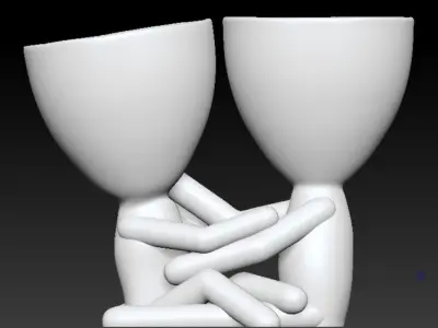 Pareja de enamorados - Planter couple in love - 3D printing Free 3D print model